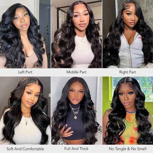 Pevrvfe 28 Inch 13x6 Lace Front Wigs Human Hair 200 Density Body Wave HD Lace Front Wigs Human Hair Pre Plucked Natural Color Lace Frontal Wigs for Black Women Glueless Wig