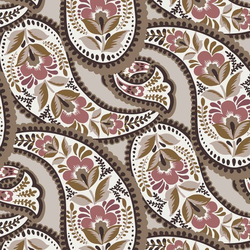 Premium Cotton Large Pouch, Blooming Paisley, One Size