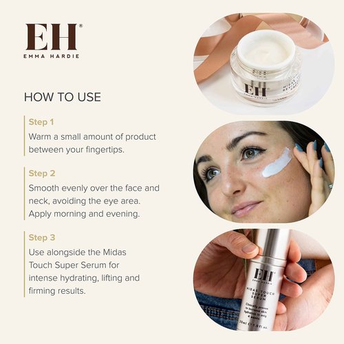 Emma Hardie 50ml Midas Touch Revitalising Face Cream with Hyaluronic Acid and Vit E, Improves Firmness & Elasticity, Increases Hydration & Tightens, Suitable for Sensitive Skin, Vegan & Cruelty Free