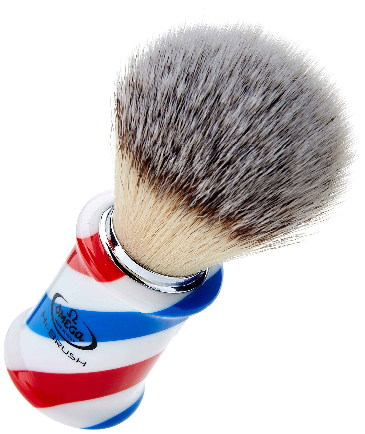 Omega 46735 - Barber Pole Fiber Shaving Brush"Hi-Brush" Blue