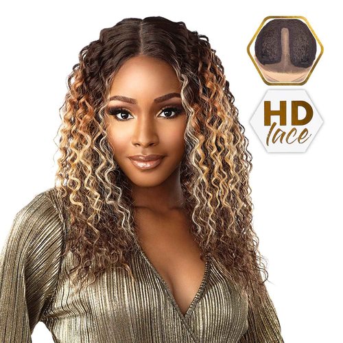 Sensationnel Butta Lace Wigs - Unit 19 Extra Wide 5 Inch Deep Parting Synthetic Preplucked Hairline Glueless Lacefront (BALAYAGECHOCOLATE)