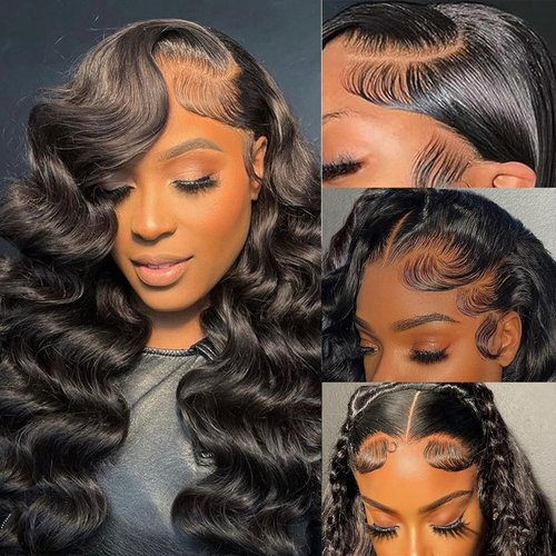 BIMKOS 20Inch 13x6 HD Lace Front Wigs Human Hair 200% Density Body Wave Lace Front Wigs Human Hair Lace Front Wigs for Women Glueless Body Wave Wigs Human Hair Pre Plucked with Baby Hair Natural Black