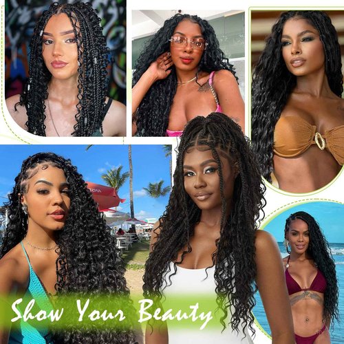 Human Braiding Hair for Boho Braids 75g 24 Inch Deep Water Wave Bulk Human Hair for Braiding No Weft 12A Boho Curly Human Hair for Braiding 10 Bundles/Pack Natural Color