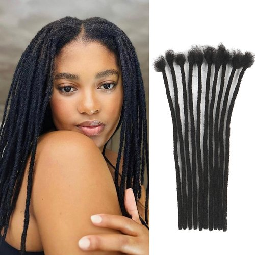 0.2cm 6inch 60 Strands 100% Real Human Hair Dreadlock Extensions For Men/Women Full Head Handmade Permanent Loc Extensions Bundles Can Be Dyed Bleached Curled and Needles