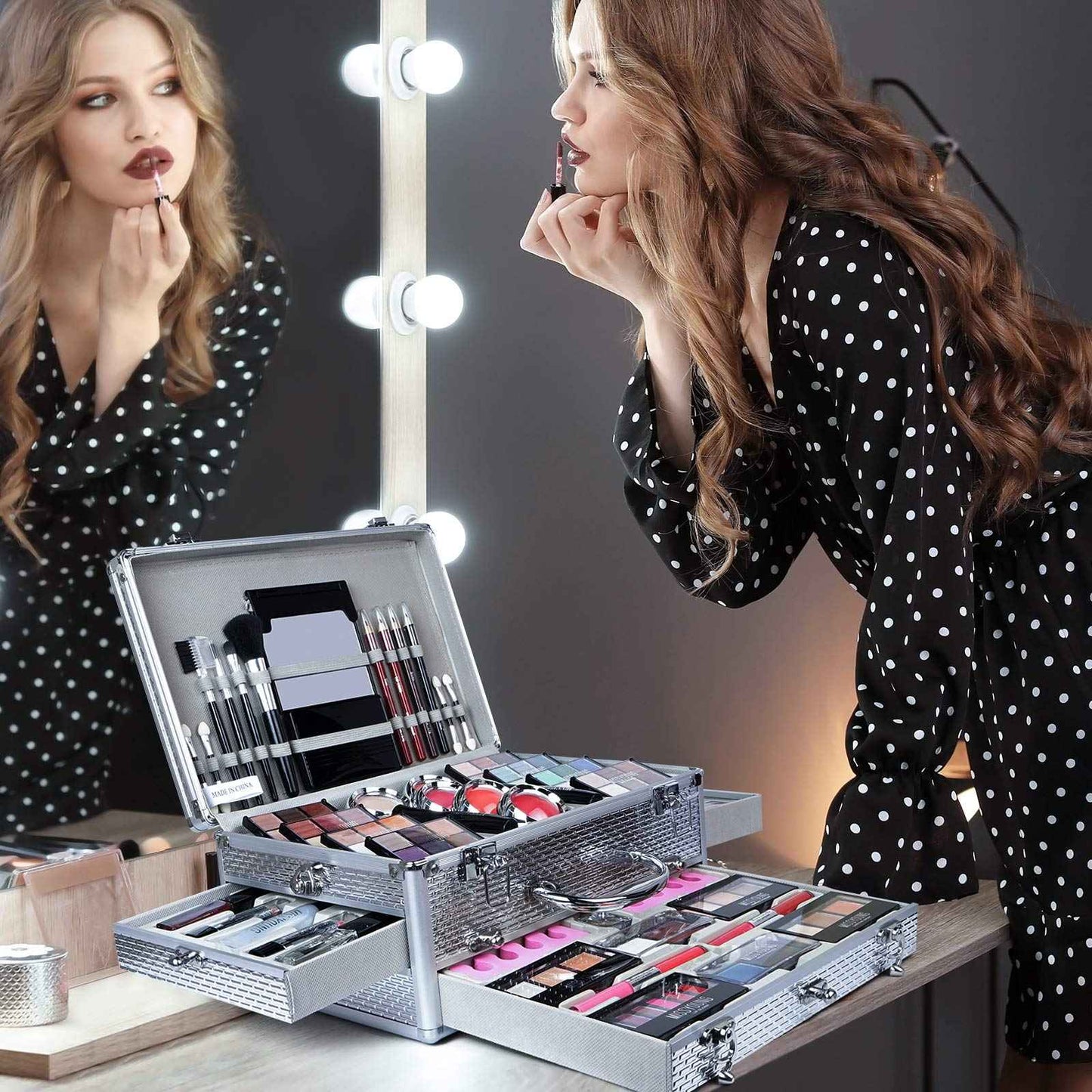 Joyeee All-in-One Makeup Kit Gift Set Women Full Set Carry All Professional Make up Kit With Makeup Bag Lipgloss Lipstick Concealer Blush Foundation Face Powder Eyeshadow Palette Cosmetic Palette #2