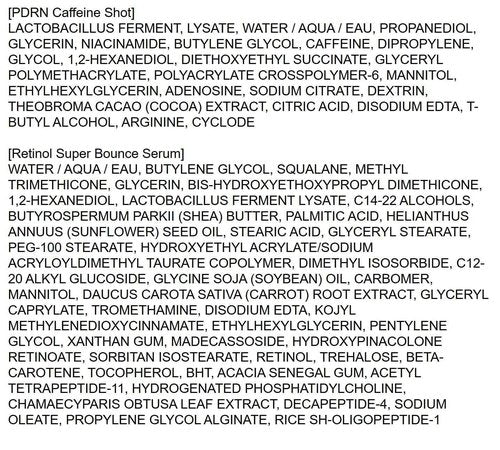 IOPE PDRN Caffeine Shot & Retinol Super Bounce Serum - Beginner Friendly Retinol, Plant Based Anti-aging Serum, Korean skincare for Daily Use