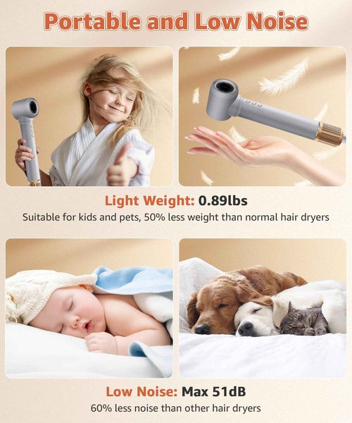 CoolMouse 7 in1 Hot Air Styler: Blow Dryer Brush with 5M Negative Ion & 110,000 RPM, Fast Drying Curling Straightener Volumizer for All Hair Types