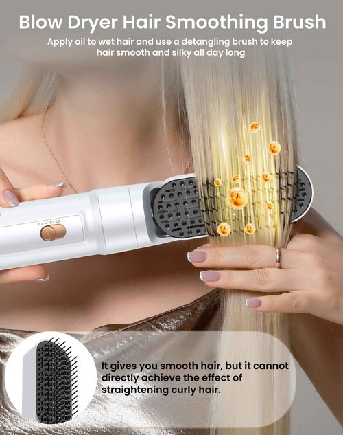 Ukliss 6 in 1 Hair Dryer Brush, Air Styler with Auto Wrap Curling - Ionic Blow Dryer for Frizz-Free Fast Drying, Volumizing Brush & Straightener for All Hair Types, ALCI Plug