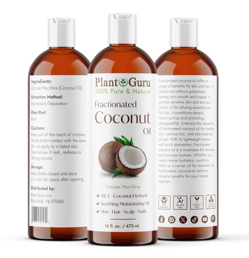 Carrier Oil Variety Set 16 oz Cold Pressed 100% Pure Natural Almond, Avocado, Coconut Fractionated, Grapeseed. For Aromatherapy Essential Oils, Skin & Hair Growth Moisturizer. Perfect for Body Massage