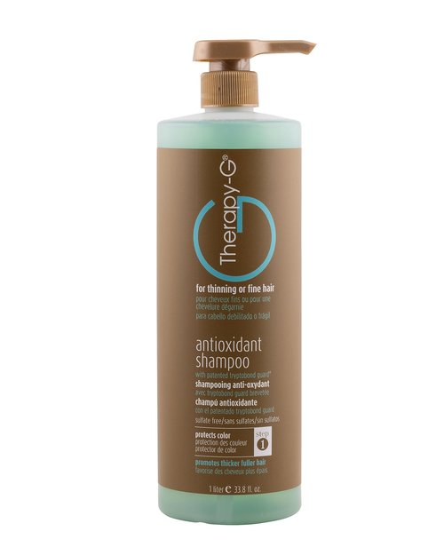 Therapy-G Antioxidant Shampoo (Liter 33.8oz) for fine, thinning hair and anti hair loss. Protects hair color and prevents damage and helps inhibit DHT and stimulate renewed growth shampoo..
