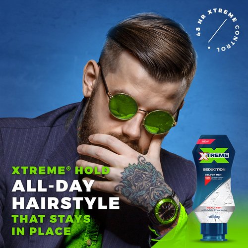 Xtreme Gel Seduction Styling Hair Gel For Men With Aloe Vera and 48-Hours Control, 9.18 oz (Pack of 18)