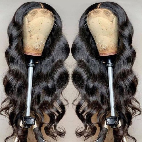 YOUFA 28 Inch Long Body Wave Human Hair Lace Front Wigs Pre Plucked Natural Black Color 13x4 HD Lace Ear to Ear Frontal Wig for Black Women Easy to Style (28 inch)