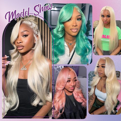 MYDIVA 613 13x6 Lace Front Wig Human Hair Body Wave Blonde Wig Human Hair 200% Density 613 HD Lace Frontal Wig Blonde Lace Front Wigs Human Hair Pre Plucked Glueless 613 Wig 22 Inch