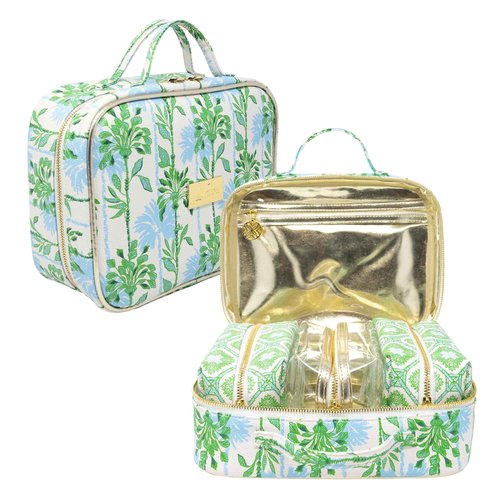 Lilly Pulitzer 4 Piece Travel Toiletry Bag, Cute Luggage Case for Adults, Zipper Pouch Set for Cosmetics, Small Pouch Bag for Supplies, Makeup or Toiletries (Swayin in the Breeze)