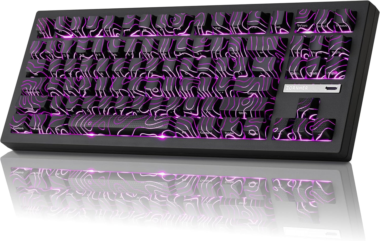 ZORNHER ZH870 Wireless Mechanical Gaming Keyboard,80% White Custom Creamy Sound Keyboard with Lighted Up IMD PBT Keycaps,Pre-lubed Linear Switches,Hot-Swappable,RGB Backlit,2.4GHz/USB-C/BT5.0