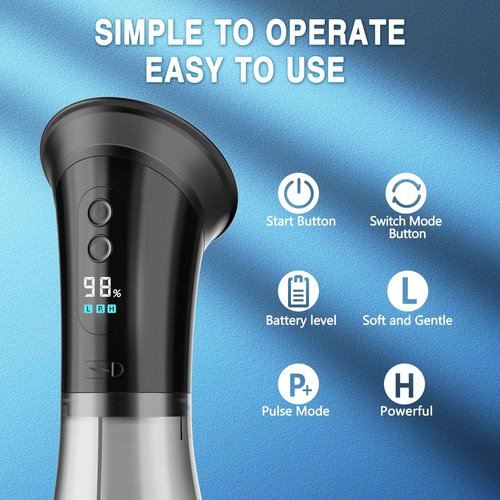 Upgraded Ear Wax Removal, Ear Cleaner with LED Display & Dual Tank,IPX7 Effective & Safe Ear Cleaning Kit Includes 19 Tips, Cotton Swabs for Home (100Black)