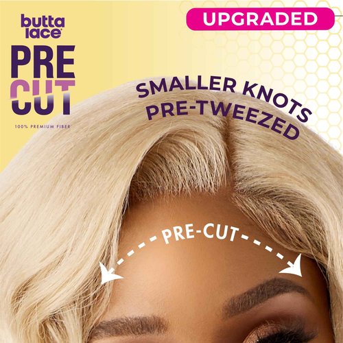 Sensationnel Butta Lace Precut Wigs - Unit 9 Glueless Extra Wide 5 Inch Deep Parting Synthetic Pre Tweezed Smaller Knot Hairline (CHBLONDE)