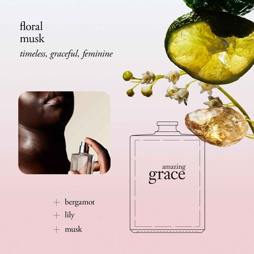 philosophy amazing grace eau de parfum - clean & floral women's perfume - with notes of bergamot, lily of the valley & musk - long lasting fragrance - 2 fl oz
