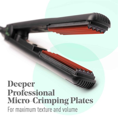Professional Series Hair Crimper Iron 1 Inch by MINT | Create Crimps Extremely Fast - Deeper Ceramic Crimp Plates for Maximum Root Volumizing and Crimping - Travel-Ready Dual-Voltage