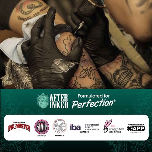 After Inked Tattoo Aftercare Non-Petroleum Jelly - With Grape Seed Oil, Essential for Tattoo Kit, PMU & Piercing Aftercare - Multipurpose Ointment - 7g Reclosable Packet (50-Pack)