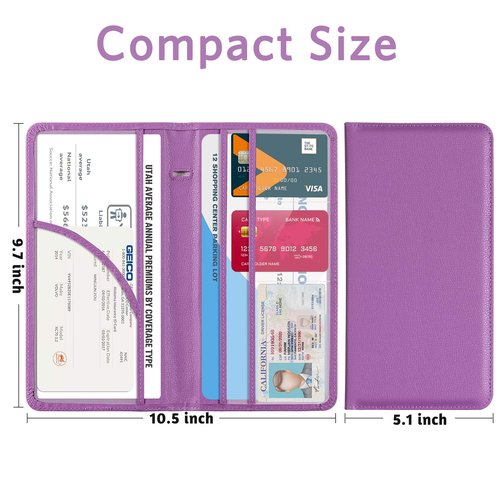 CoBak Car Registration and Insurance Holder - Vehicle Glove Box Car Organizer,Auto Truck Comparment Accessories Case with Magnetic Closure for Essential Document,Driver License,Cards