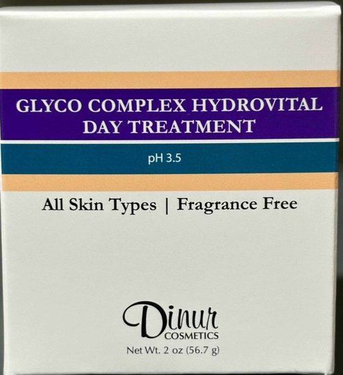 Dinur Cosmetics Glyco Complex Day Treatment Lightweight Moisturizing Cream with Glycolic Acid Exfoliating & Hydrating Formula for Smoother Radiant Skin Ideal for Use Under Makeup or Alone 2 OZ