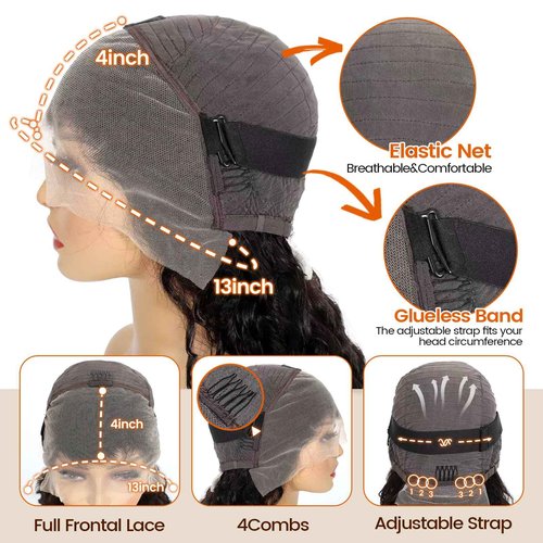 PREMAY Deep Wave 13x4 HD Lace Front Wigs Human Hair 200% Density Bob Wig Human Hair Pre Plucked Short Bob Wigs for Black Women Deep Curly HD Lace Frontal Wigs Natural Color 16 Inch