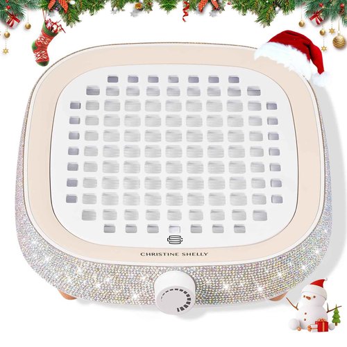 CHRISTINE SHELLY Nail Dust Collector, Powerful 4000RPM Vacuum Fan Vent Dust Collector Extractor Dust Suction Machine for Acrylic Nails Polishing, Nail Salon& Home