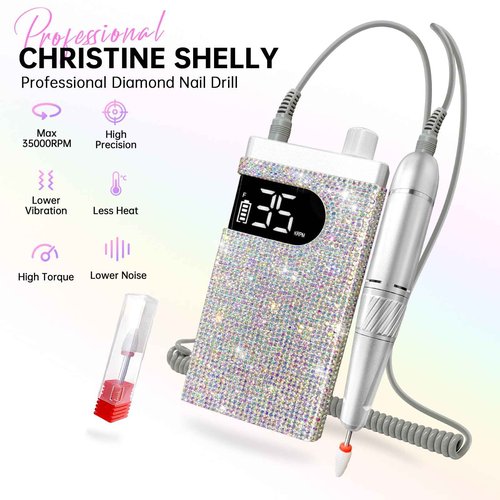 CHRISTINE SHELLY Rechargeable UV LED Nail Lamp & Professional Rechargeable Nail Drill Machine, Manicure Pedicure Tool