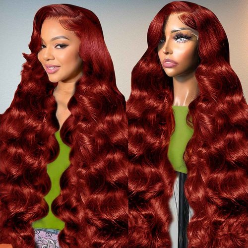 Beluck Reddish Brown 13x6 Lace Front Wigs Human Hair 180 Density 99j Burgundy Hd Lace Front Wigs Human Hair Pre Plucked Glueless Body Wave Frontal Wigs 24 Inch