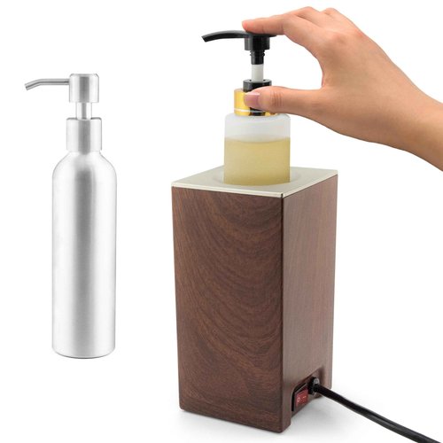 Elitzia Massage Oil Warmer Lotion Warmer 131°F Constant Temperature with Metal Plastic Pump Bottles Massage Oil Heater for Creams Gels & Essential Oils ETOH843NB (Square Nut Colour)