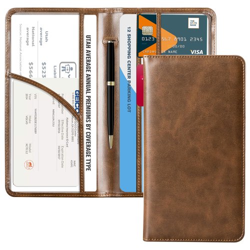 CoBak Car Registration and Insurance Holder - Vehicle Glove Box Car Organizer,Auto Truck Comparment Accessories Case with Magnetic Closure for Driver License,Cards