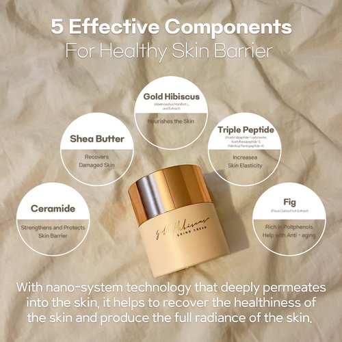 MEIDEME Gold Hibiscus Nourishing Grind Cream – In-Depth Hydration with Plant-Derived Collagen Face Cream, Skin Moisturizing Cream, Farm-to-Me Korean Skin Care, Vegan Cruelty-Free (1.58 Oz)