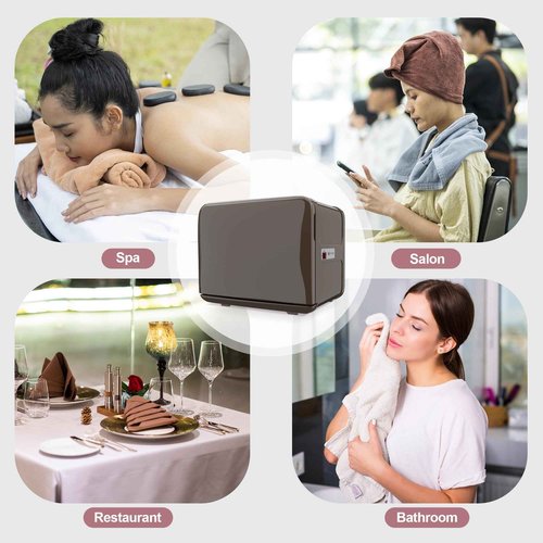 RyJaune Towel Warmer, 8.5L Towel Warmer Cabinet can Hold 12 Wet Facial Towels,Fast Heating with One-piece all-aluminum liner,Hot Towel Warmer Use for Spa,Hair Beauty,Salon - Brown