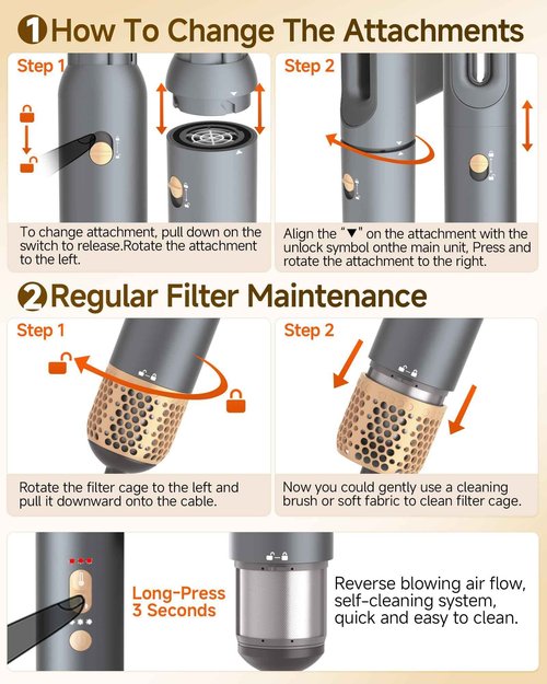 WindBlow Hair Dryer Brush 6-in-1 Straightener, Hair Auto-Wrap Curlers, Professional 110,000 RPM Magic Multi Styler with Attachments