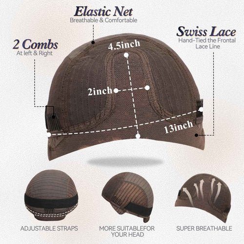 starluck SilkHug HD Lace Front Wigs Human Hair Glueless Pre-plucked Bob Real Human Hair Ash Blonde-P4/8/16 Wigs for Women Middle Part 12" Lenght Straight Wig 150% Density 13"×4"×2.5"