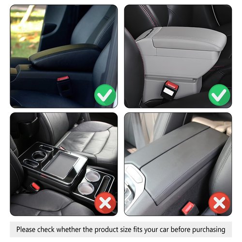 Upgraded Car Center Console Cover,Microfiber Leather Car Armrest Cover Cushion with 2 Storage Bags,Universal Car Armrest Storage Box Car Interior Accessories for Most Cars (Pink)