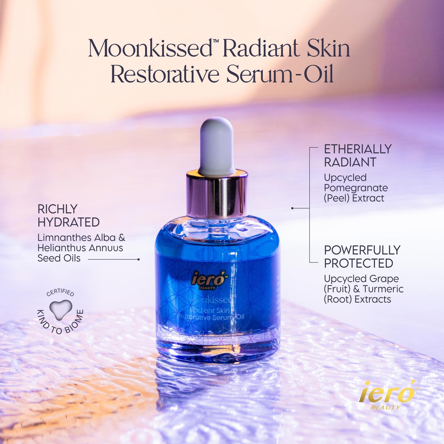 ieró Beauty Moonkissed Radiant Skincare Restorative Serum Oil | Face Moisturizer | Hydrating Face Oil Treatment | Anti Aging | Restore Suppleness | All Skin Types | 1 FL OZ/30ML | Made in Italy