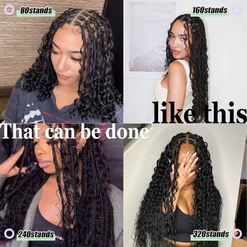 Pre-Divided Human Braiding Hair for Water Deep Wave Bulk Braiding Curly Human Hair for Boho Locs Crochet Braids Human Hair Extensions (1B, 24"-240Strands)