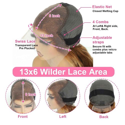 ZZMDS 26 Inch 13x6 Highlight Ombre Deep Wave Lace Front Wigs Human Hair Pre Plucked #4/27 Colored Glueless Wigs Water Wave Honey Blonde Curly Lace Frontal Wigs Human Hair for Women