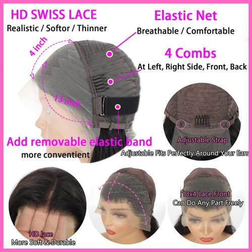 Sol Soal 12 inch Water Wave Human Hair Deep Curly Short Bob Lace Front Wigs 13x4 Transparent Lace Frontal Wigs for Black Women Glueless Wet and Wavy Lace Front Wigs Human Hair