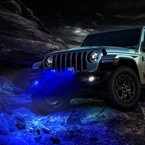 Nilight 4" Led Light Pod Blue Spot Driving Fog Light 2PCS 18W Off Road Fishing Hunting Emergency Safety Signal Deck Trailer Hunting lights for UTV Pick-up Van Boat Tractor, 2 years Warranty