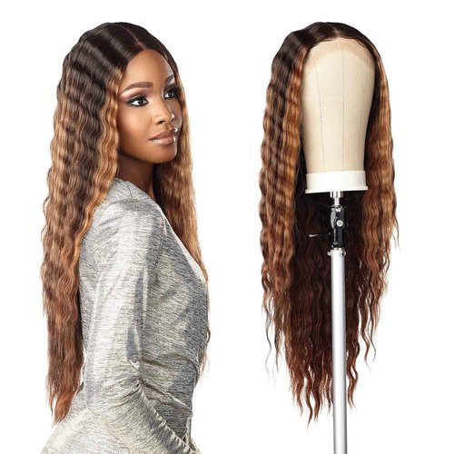 Sensationnel Butta Lace Wigs - Unit 17 Extra Wide 5 Inch Deep Parting Synthetic Preplucked Hairline Glueless Lacefront (BALAYAGEHAZELNUT)