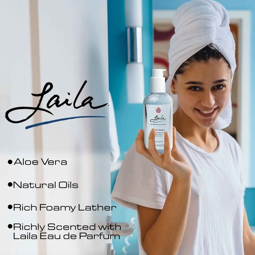 Geir Ness Laila Body Wash - Nourishing and Moisturizing Shower Gel - With Vitamin A and E - For Dry And Sensitive Skin - Rich and Fragrant Body Cleanser For Women