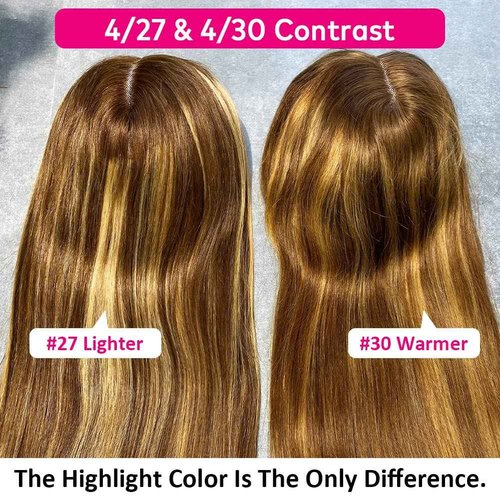 Flady Highlight Ombre Blonde Lace Front Wig Human Hair Pre Plucked #4/30 Colored Glueless Wigs Human Hair180 Density Straight HD Lace Frontal Wigs for Black Women