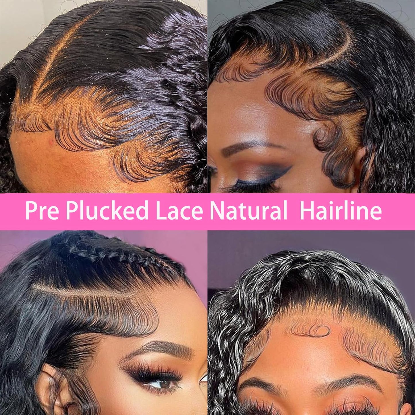InsQueen Water Wave Lace Front Wigs Human Hair Pre Plucked Bleached Knots Wet and Wavy 13x6 HD Lace Frontal Wigs for Black Women 200% Density Brazilian Remy Human Hair (Water Wave Wig, 24 Inch)