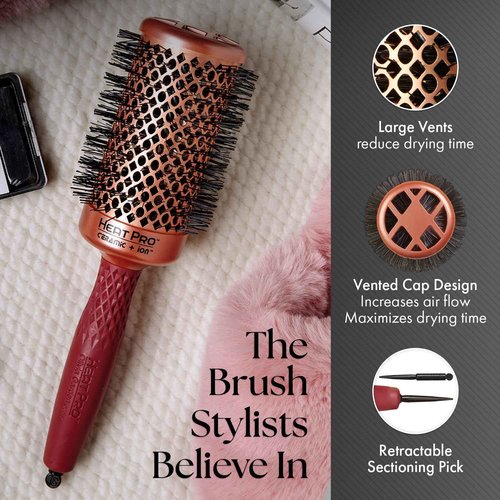 Olivia Garden Heat Pro Round Thermal Hair Brush Set, 3 Count