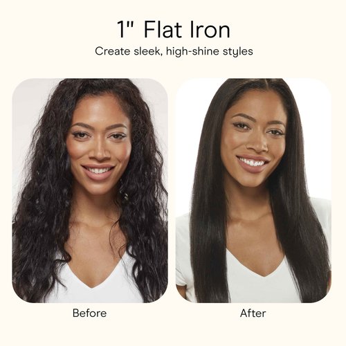 INFINITI PRO CONAIR SmoothWrap Dual Ion 1 Inch Flat Iron Hair Straightener, 1-Inch Flat Iron Produces More Volume and Less Frizz, 5 Heat Settings, For All Hair Types and Textures, Blue