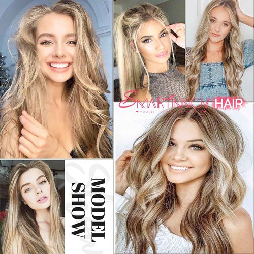 Balayage Ash Blonde Lace Front Wig Pre Plucked Human Hair 22 Inch 13x4 HD Transparent Ombre Ash Blonde to Chestnut Brown with Brown Roots Highlight Wig Belached with Baby Hair 150% Density for Women