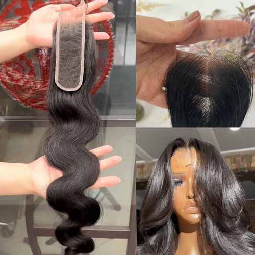 SKINLIKE Real HD Swiss Lace Closure Human Hair 2x6 Lace Closure with Clean Hairline Much More Density Full Cuticle Aligned Brazilian Human Hair Body Wave Style (22inch, HD BW 2x6 lace closure)